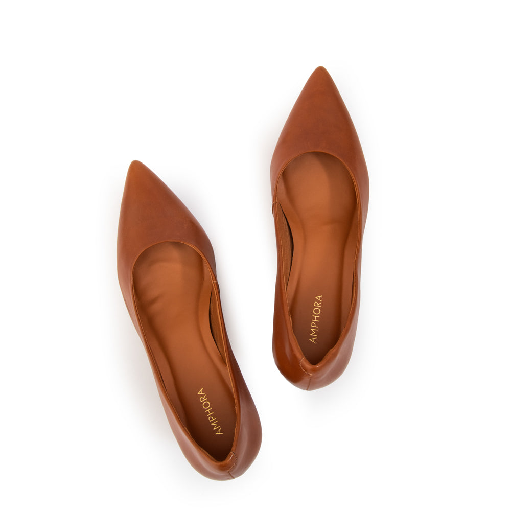 Zapato tipo reina luna cuero camel