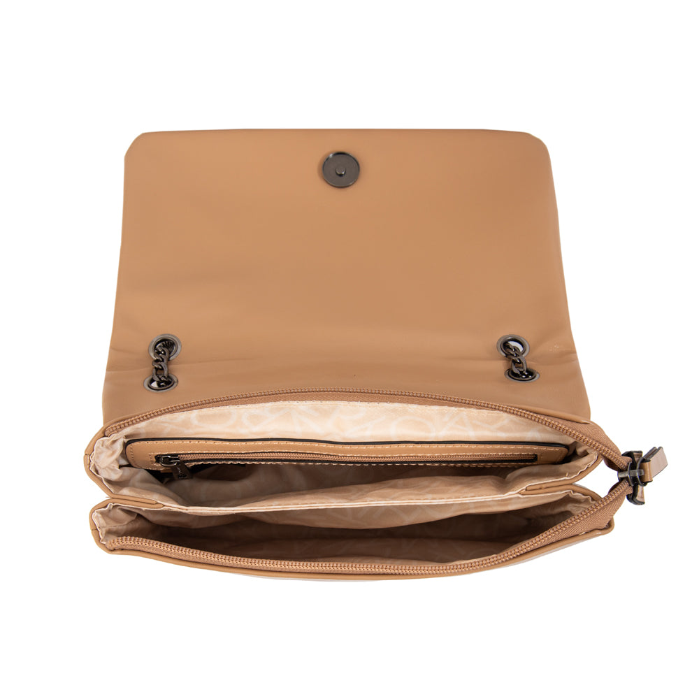 Cartera Bandolera romina mediana beige oscuro