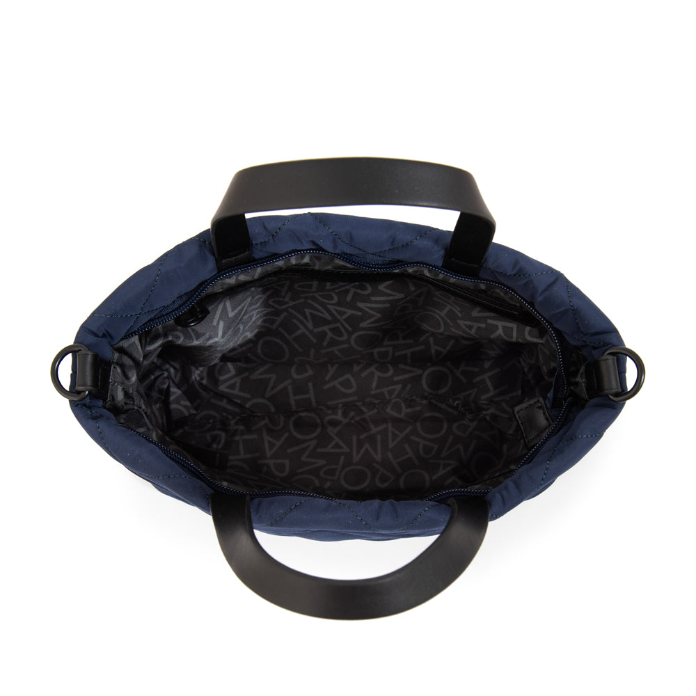 Cartera tote panama mediana azul oscuro