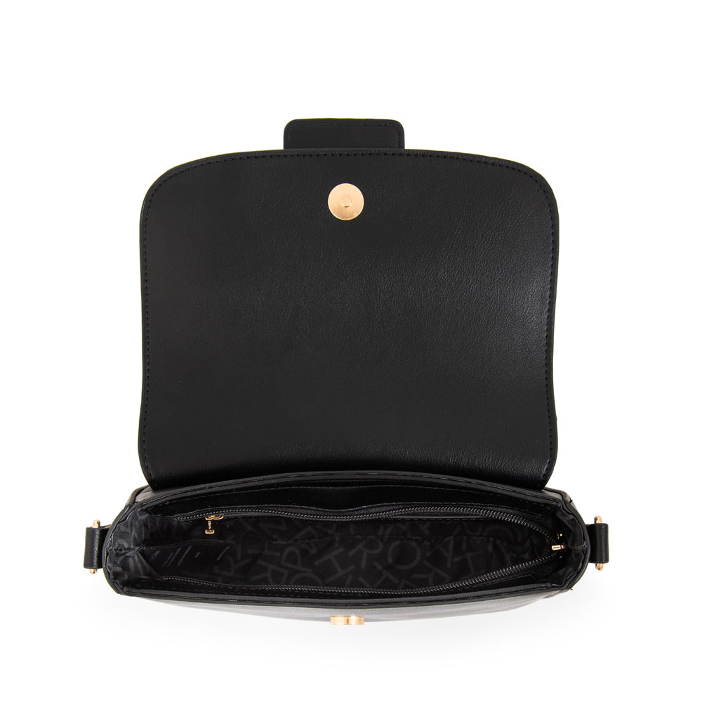 Cartera bandolera con tapa osaka pequeña negro