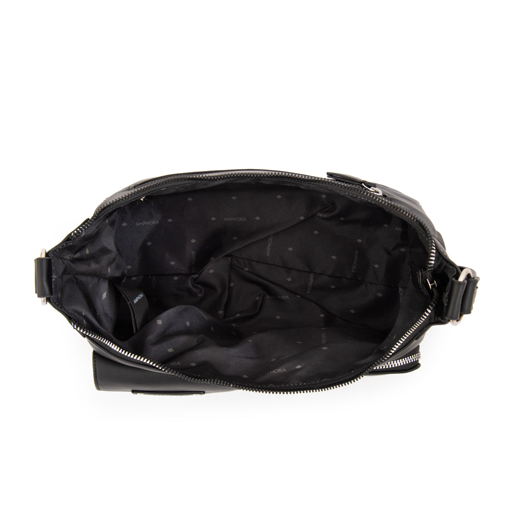 Cartera Corte Oval mediana solene negro