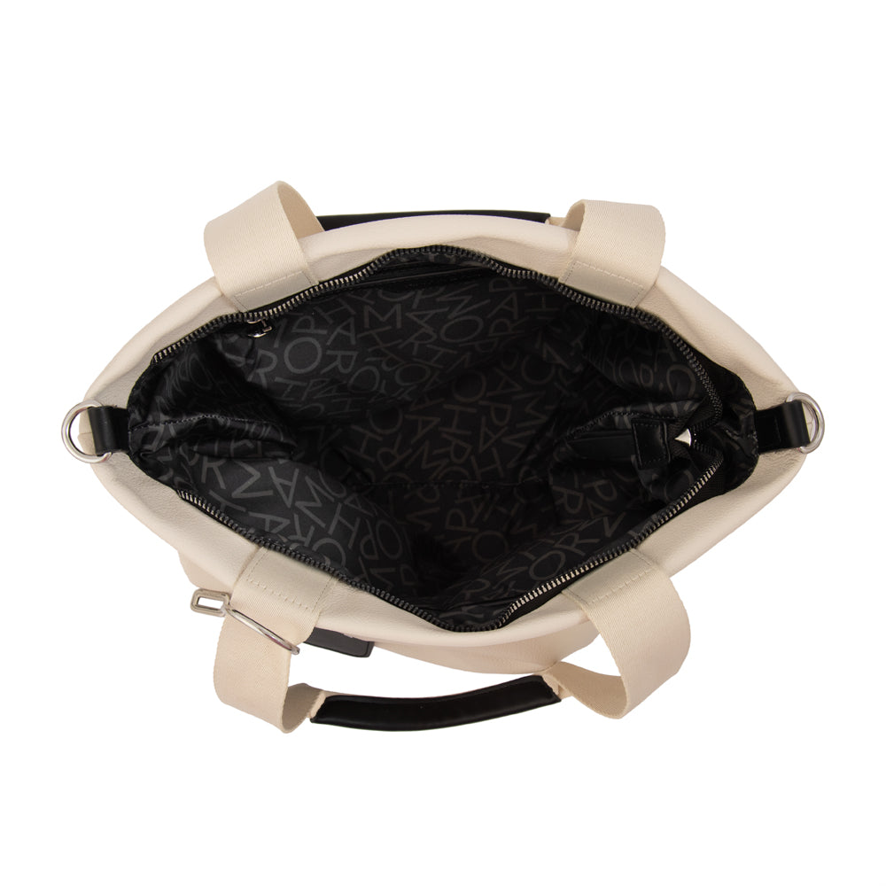 Cartera tote zoe mediana blanco crudo