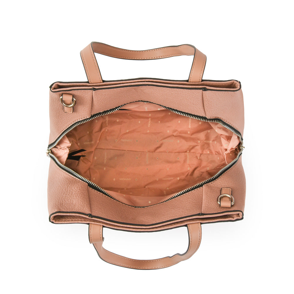 Cartera tote mediana noix rosa viejo