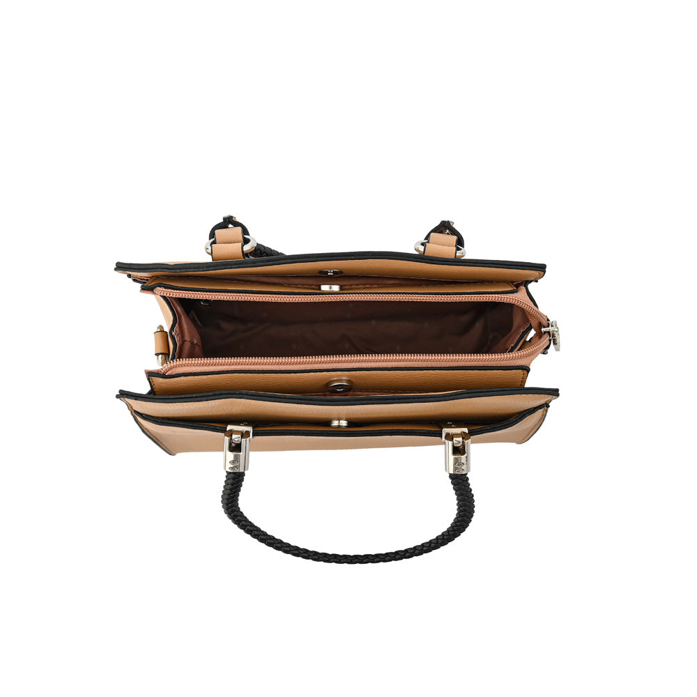 Cartera tote tres divisiones mediana rosine beige