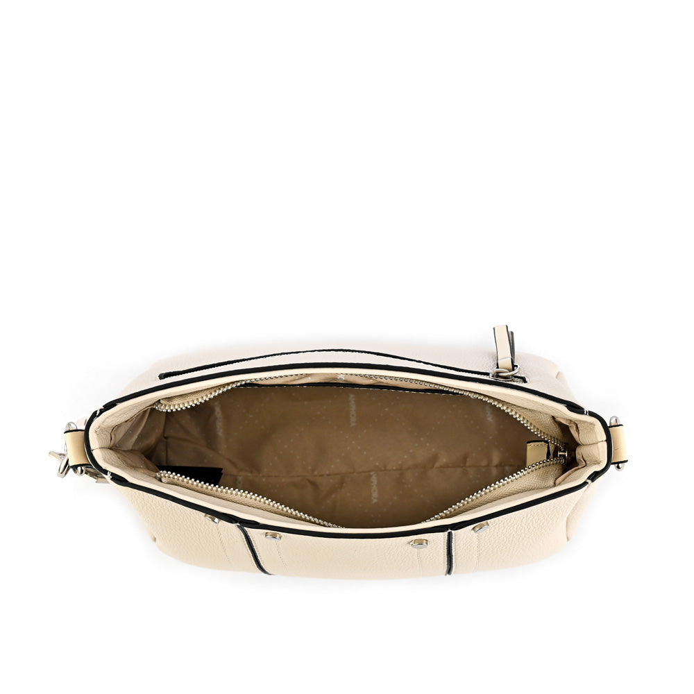 Cartera bandolera pequeña leroy blanco crudo