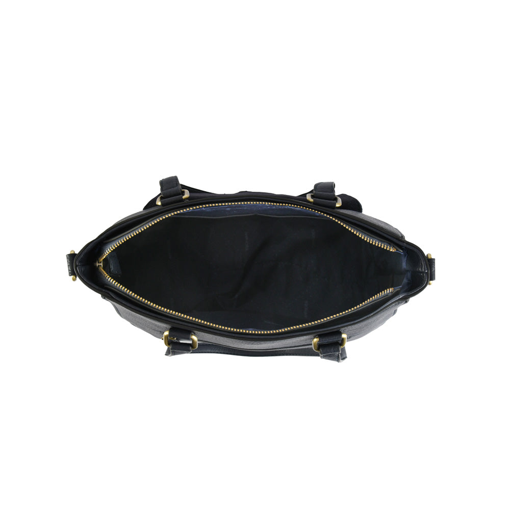 Cartera tote Tres divisiones mediana lya azul oscuro