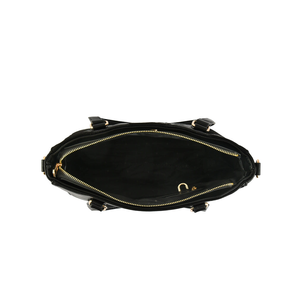 Cartera tote Tres divisiones grande bonet negro