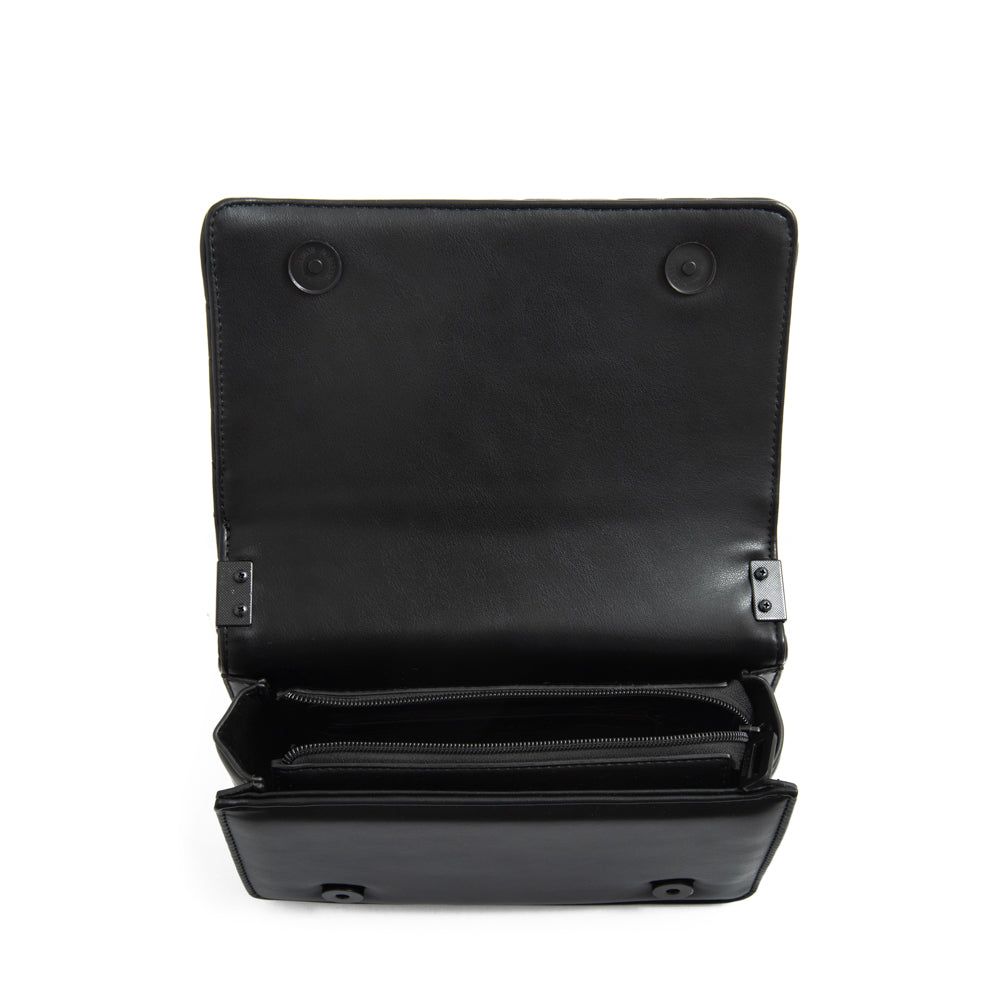 Cartera bandolera con tapa mediana muller Negro especial