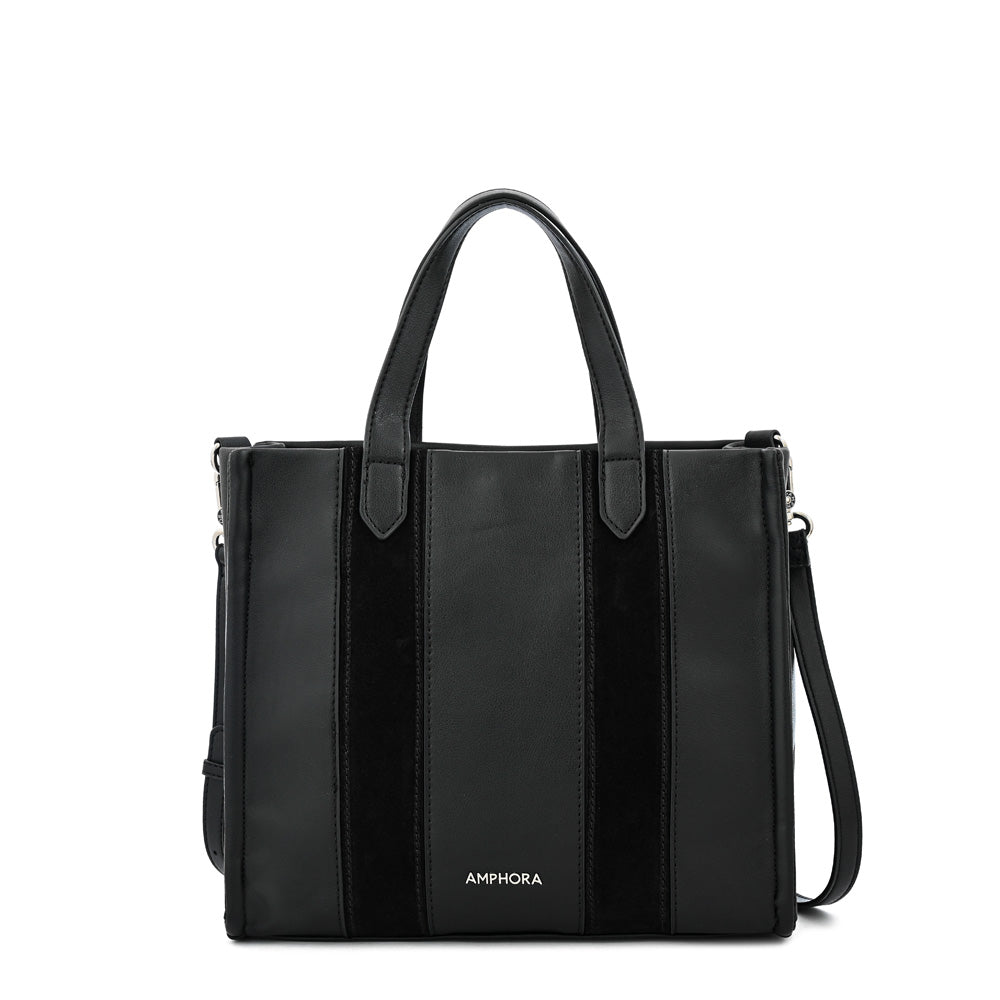 Cartera tote tres divisiones ilana mediana negro – Amphora Chile