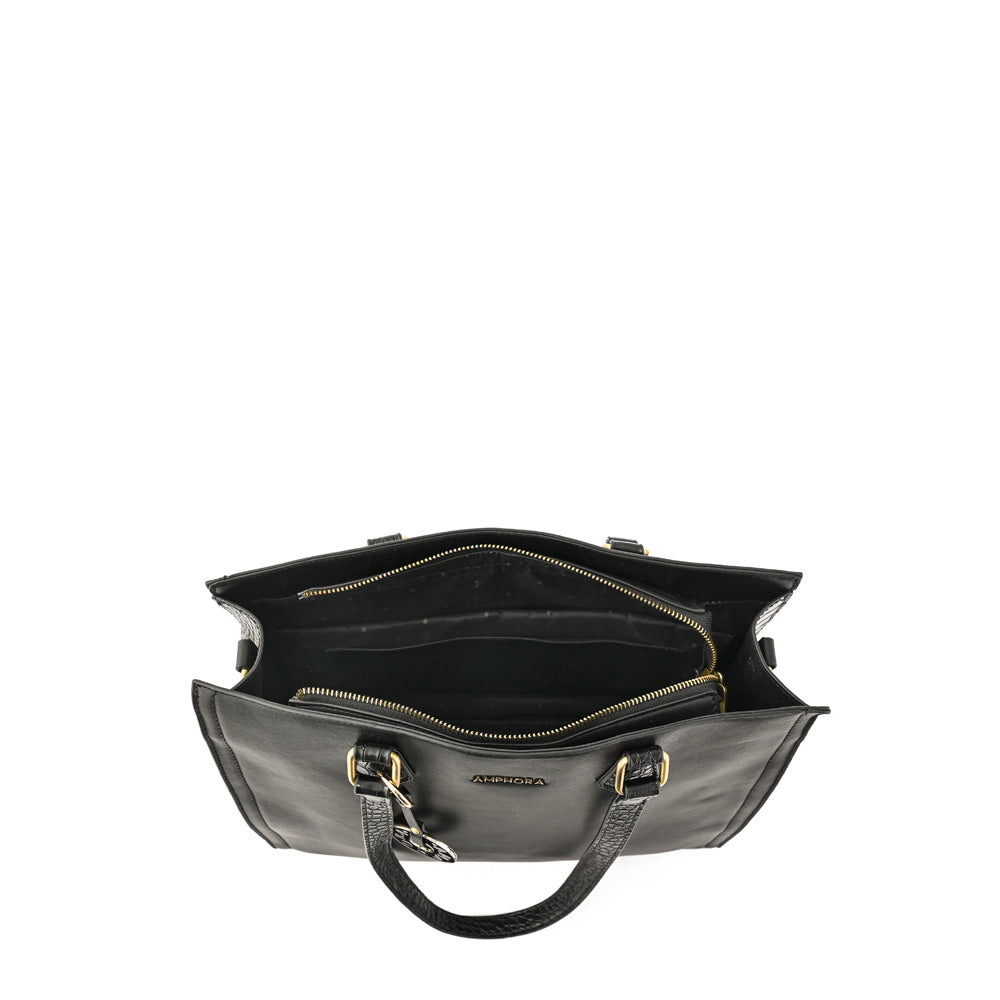 Cartera tote porta notebook grande nila negro