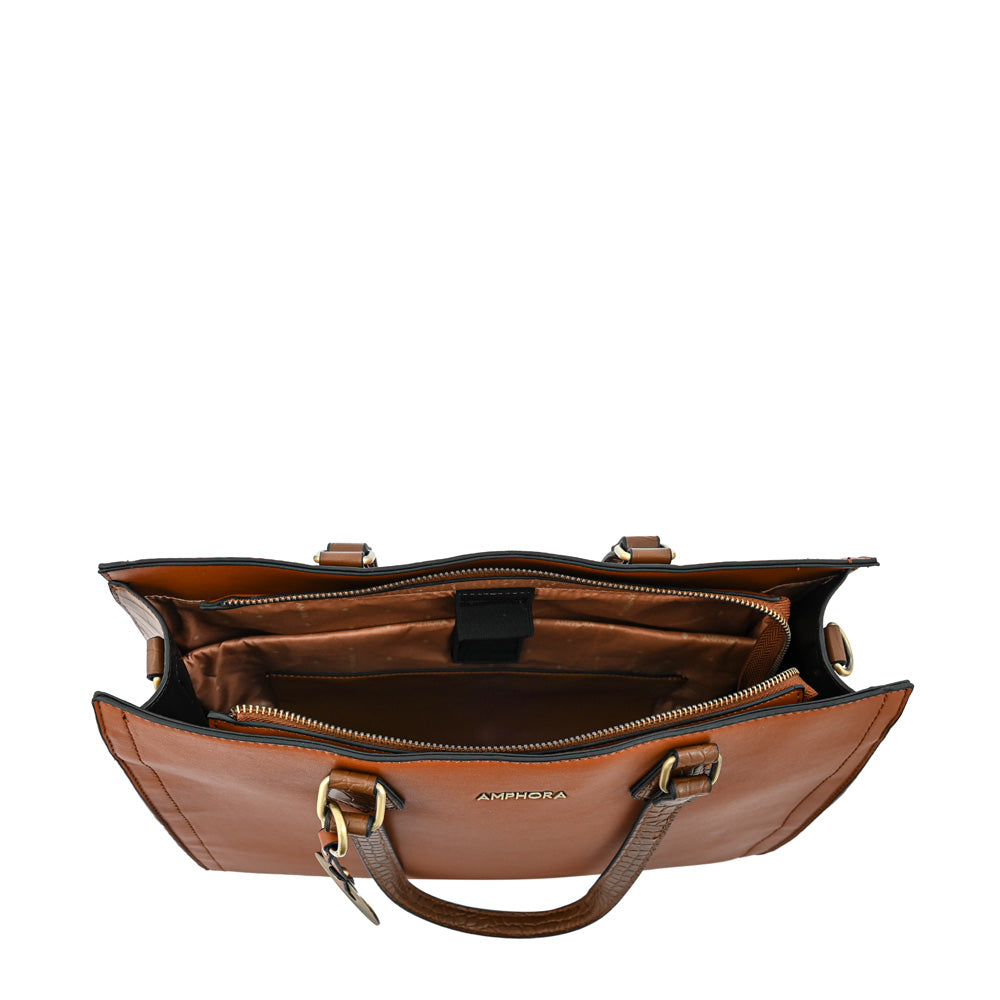 Cartera tote porta notebook grande nila café