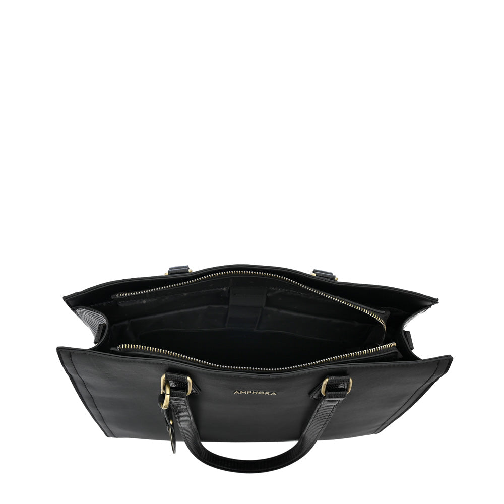 Cartera tote porta notebook grande nila Negro especial