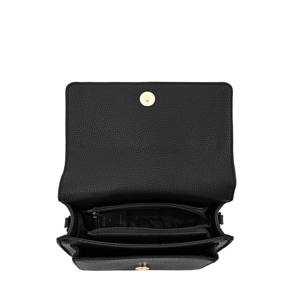 Cartera bandolera con tapa pequeña marla negro