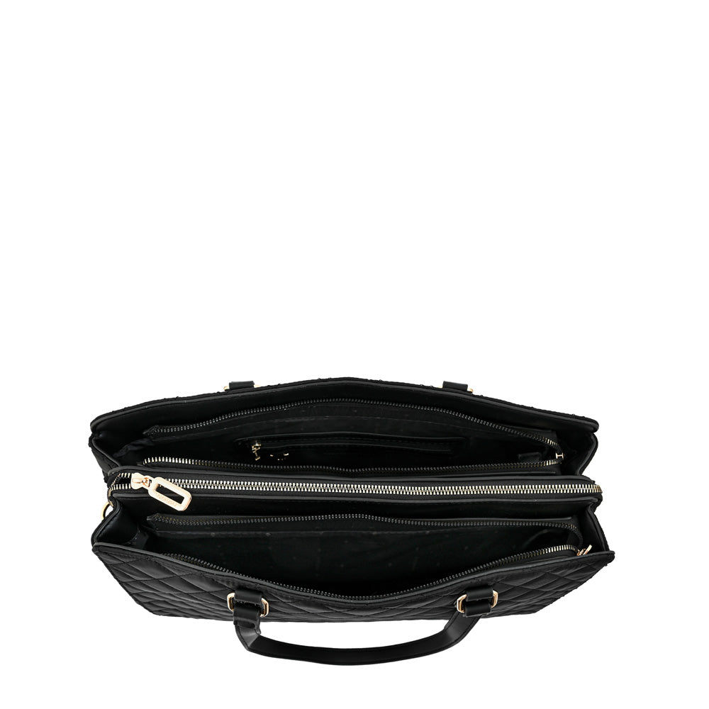 Cartera tote porta notebook grande bugi negro