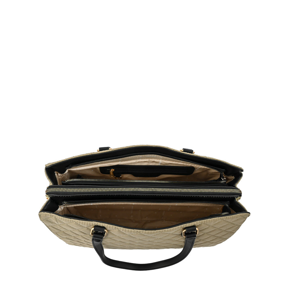 Cartera tote porta notebook grande bugi taupe