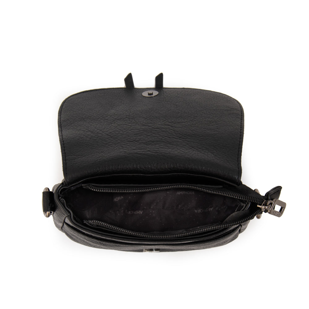 Cartera Bandolera con tapa pequeña indonesia negro especial