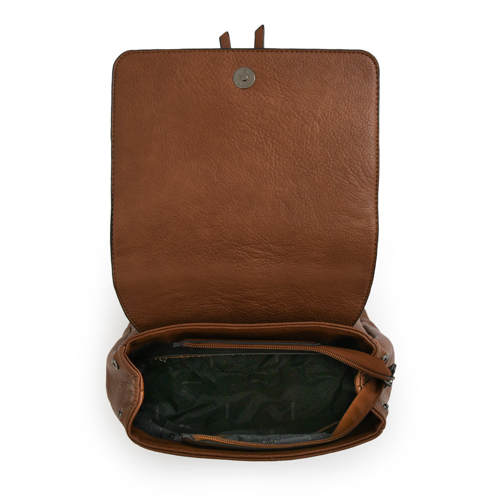 Mochila con tapa pequeña indonesia café