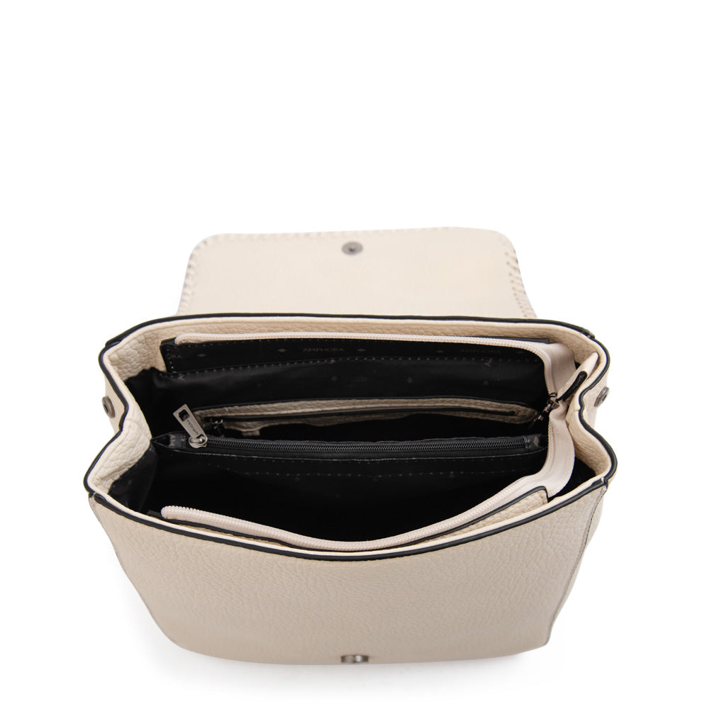 Mochila con tapa mediana bissau blanco crudo