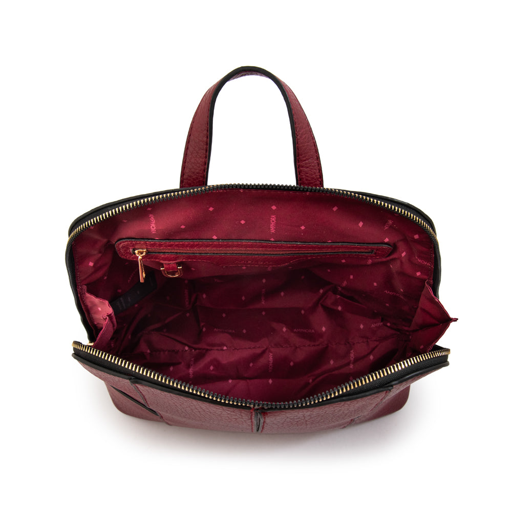 Mochila mediana begonia rojo oscuro