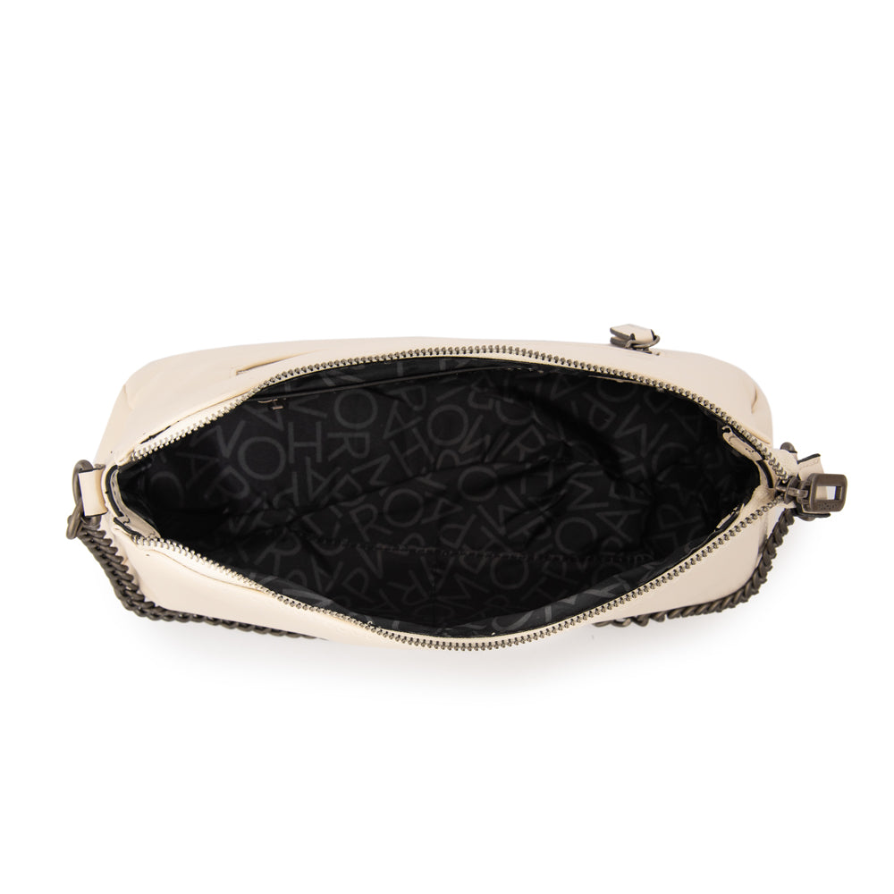 Cartera Corte Oval mediana bonnie blanco crudo