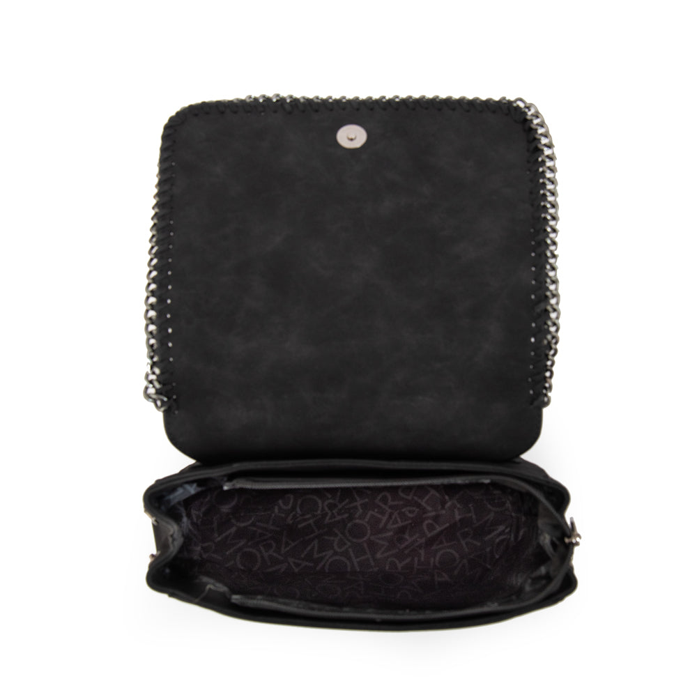 Mochila con tapa mediana maya negro