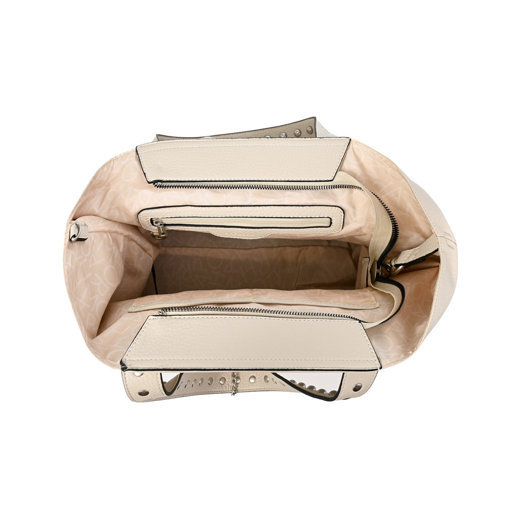 Cartera tote angela grande blanco crudo