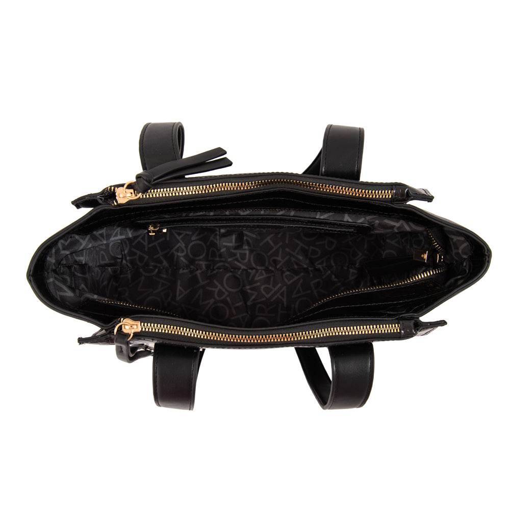 Cartera tote tres divisiones belinda mediana negro