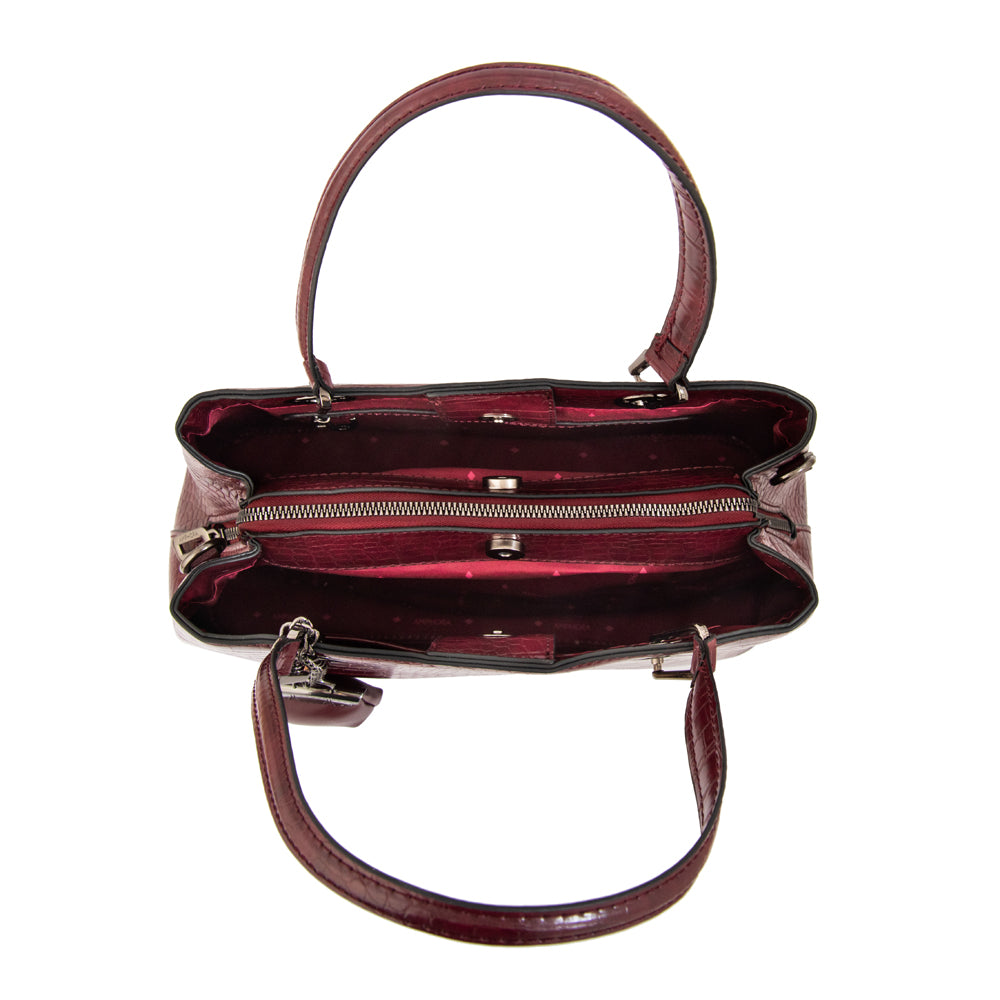 Cartera tote tres divisiones jenifer mediana burdeo