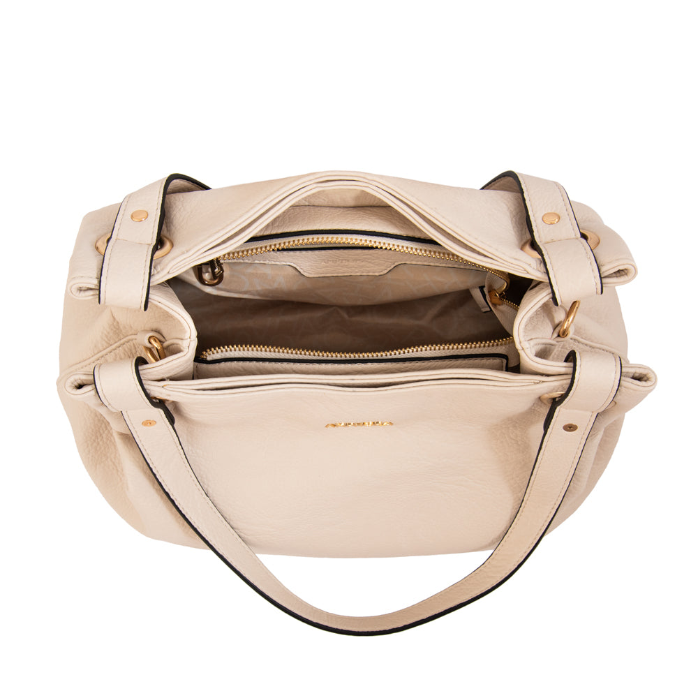 Cartera tote tres divisiones katherine mediana blanco crudo