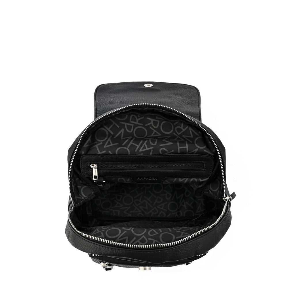 Mochila con tapa mediana crofia Negro especial