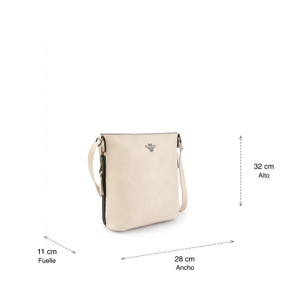 Cartera bandolera mediana abeille blanco crudo