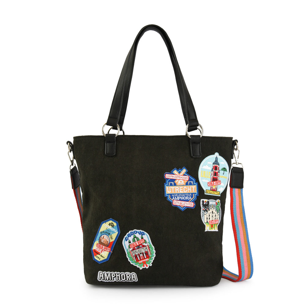 Cartera Dos Asas mika shopping grande negro – Amphora Chile