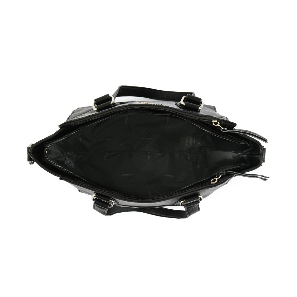 Cartera tote Tres divisiones mediana ezely negro