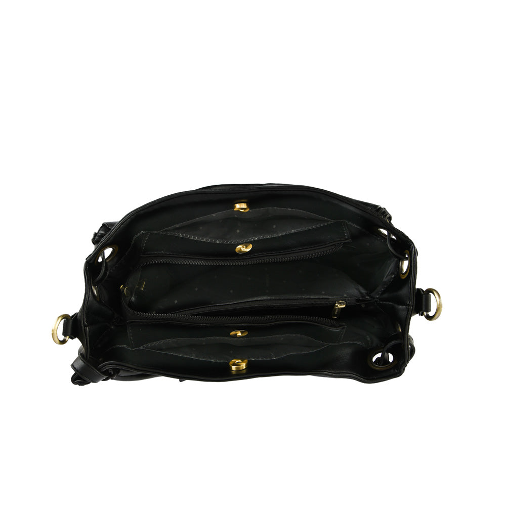 Cartera tote Tres divisiones grande eda negro