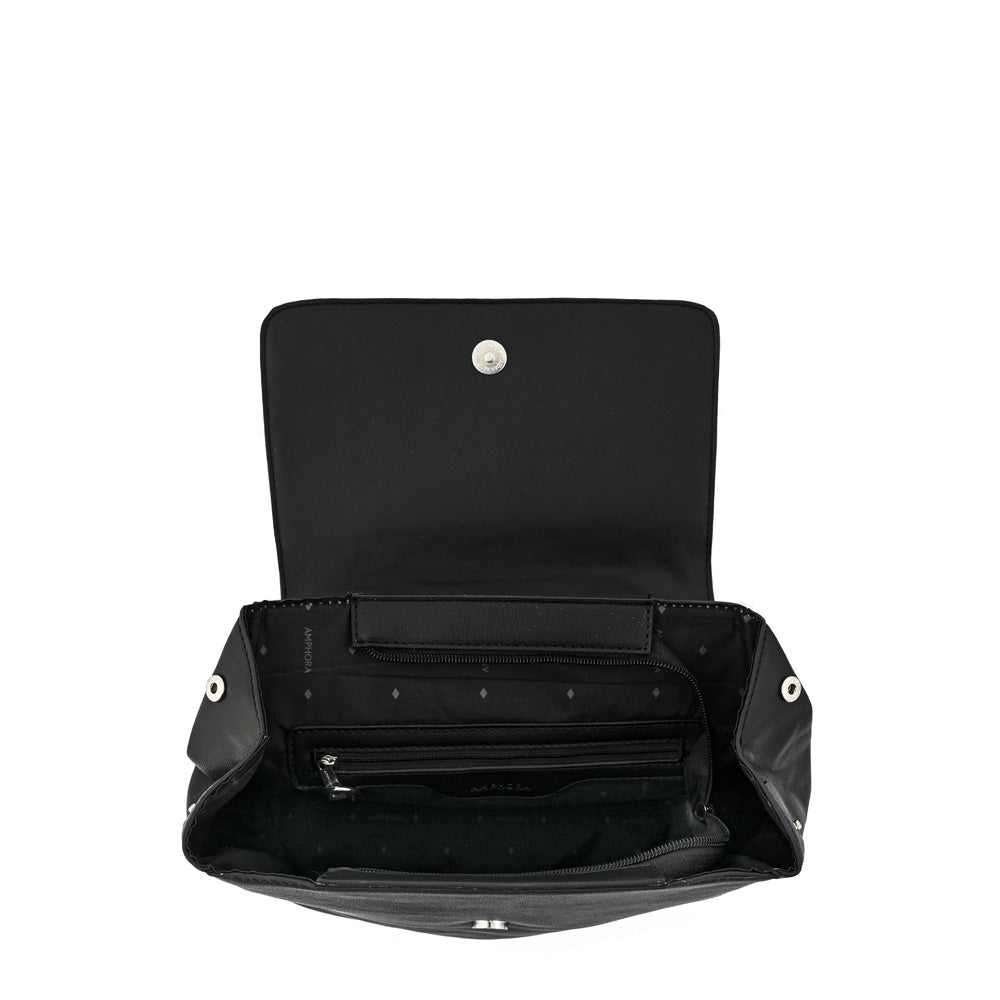 Mochila con tapa mediana benita Negro especial