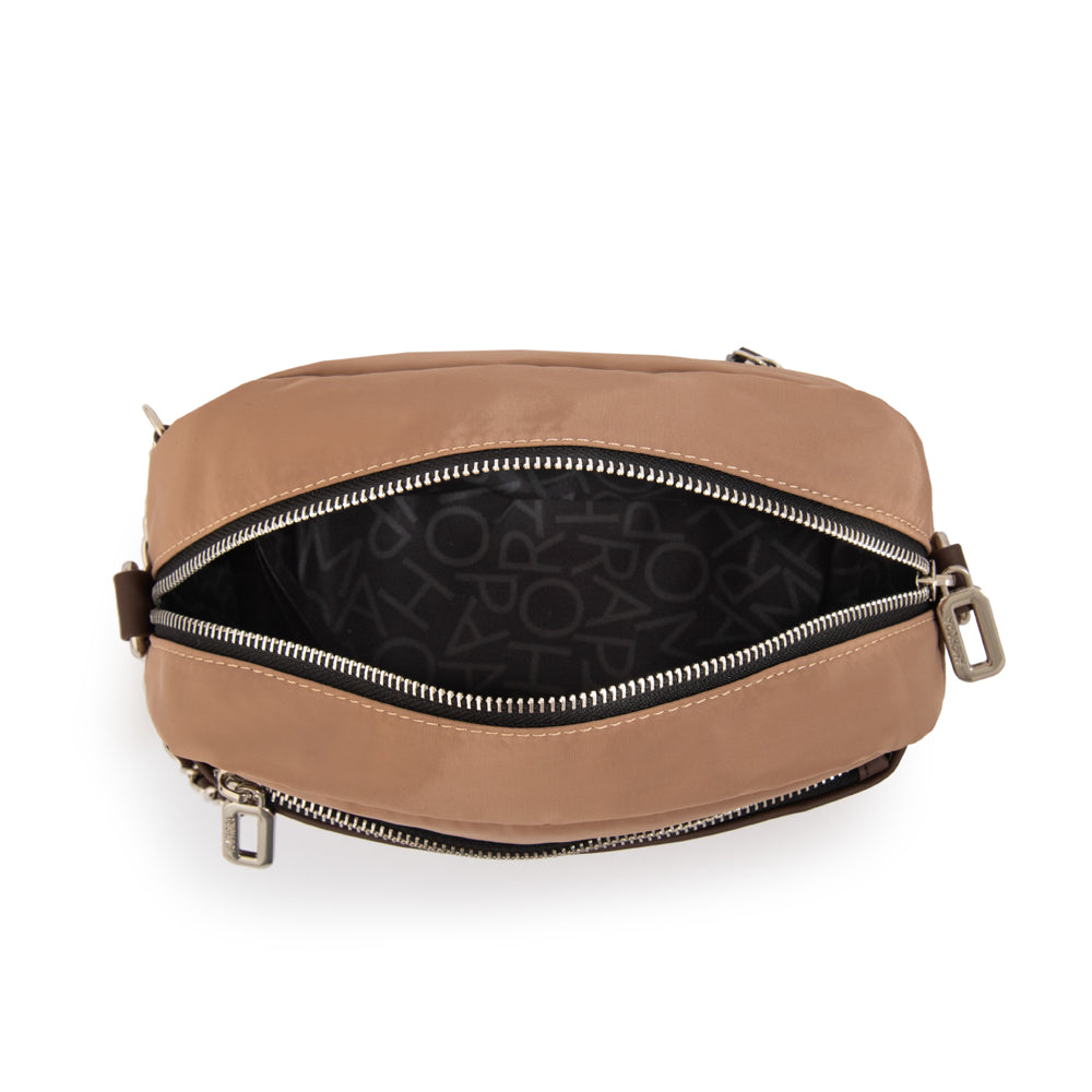 Cartera Bandolera mediana gambia beige oscuro
