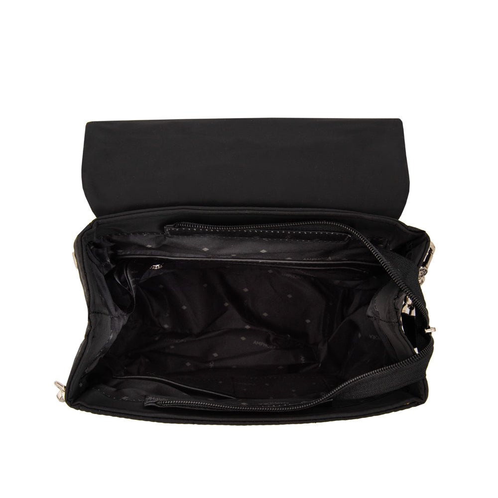 Mochila con tapa mediana vania negro especial