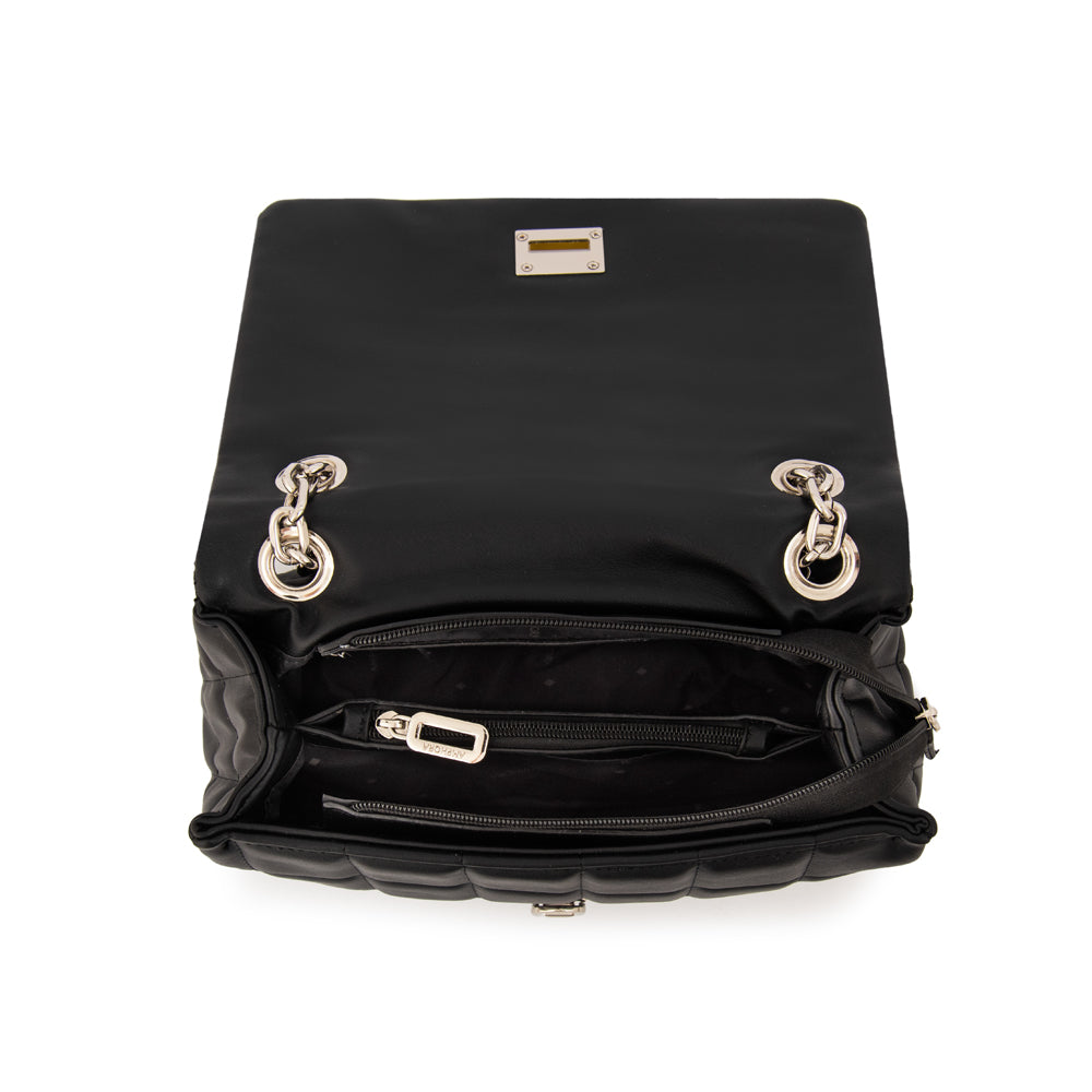 Cartera Bandolera con tapa mediana grecia negro