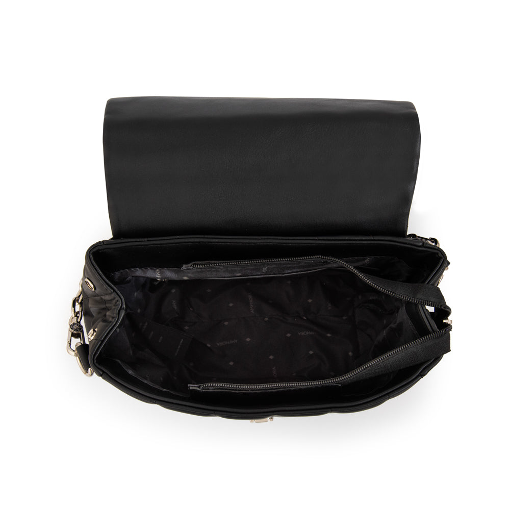 Mochila con tapa pequeña grecia negro