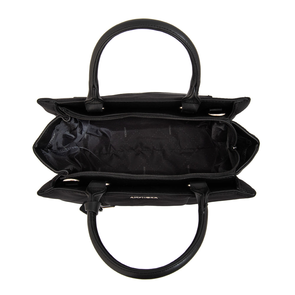 Cartera tote tres divisiones meryl negro especial