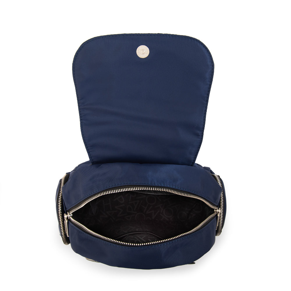 Mochila con tapa mediana marlene azul