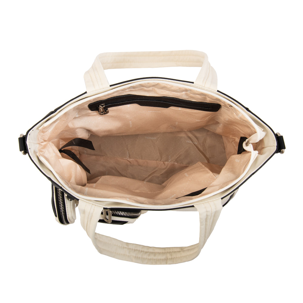 Cartera tote evany grande blanco crudo