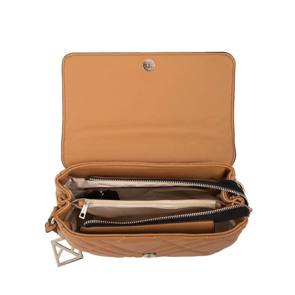 Cartera Bandolera con tapa anisa pequeña camel
