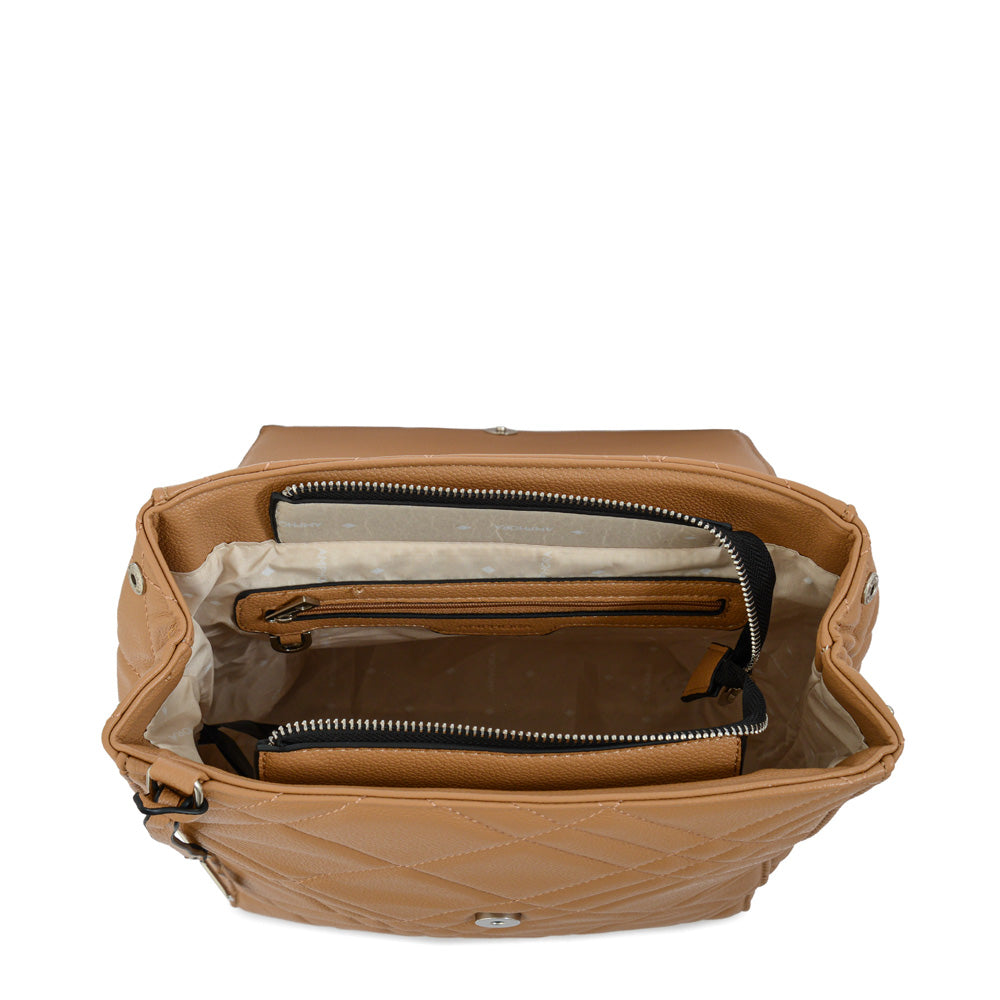 Mochila con tapa anisa mediana camel