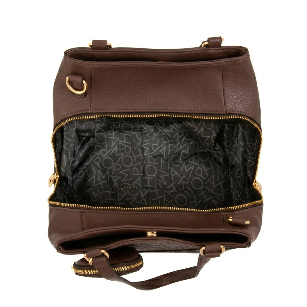 Cartera tote tres divisiones cloe mediana café