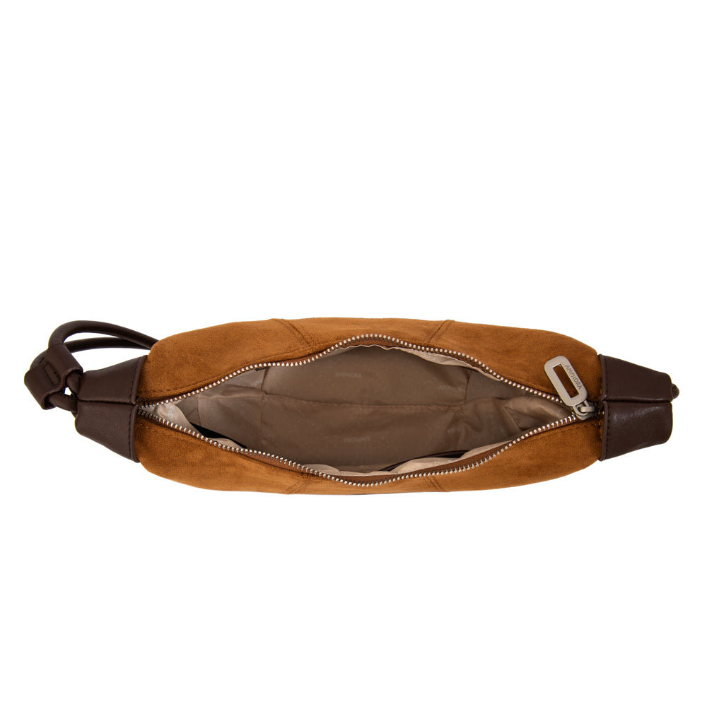 Cartera corte oval cintia mediana camel