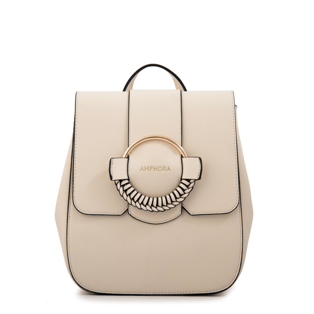 Mochila con tapa mediana cecilia blanco crudo – Amphora Chile