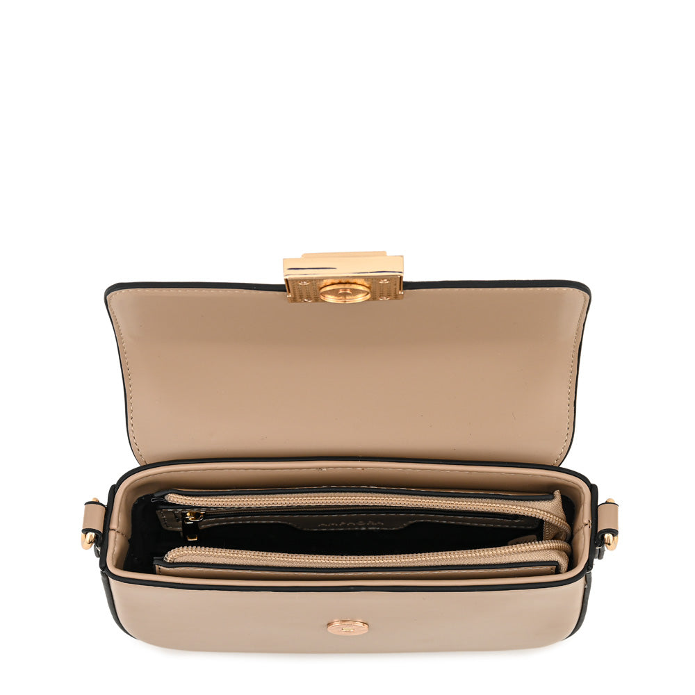 Cartera Bandolera pequeña alba beige oscuro
