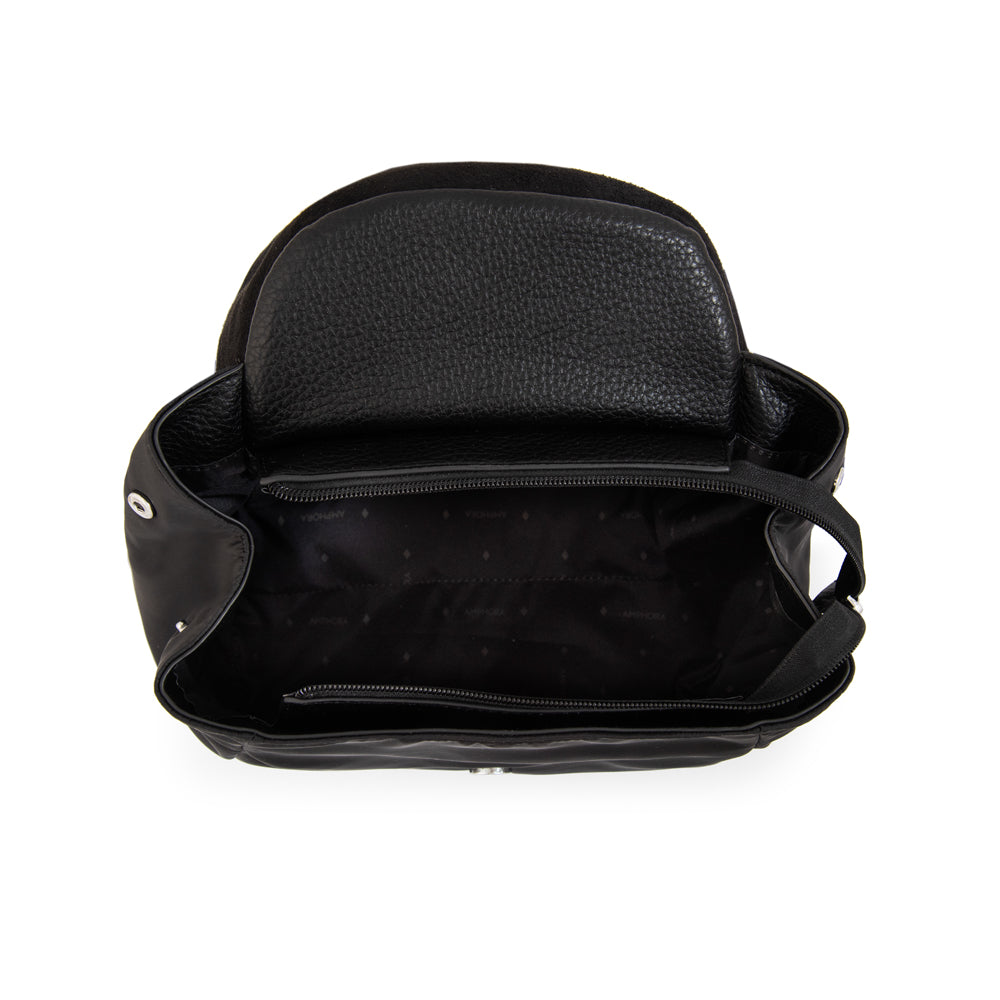 Mochila con tapa mediana jessie negro especial