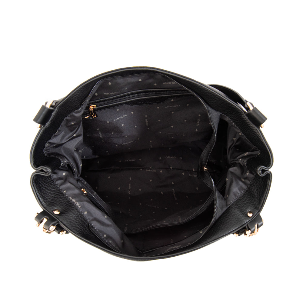 Cartera tote corte recto eugenia mediana negro